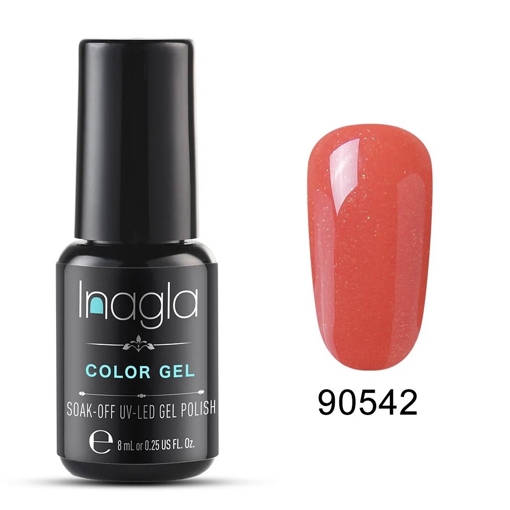 Inagla гель-Лаки 8 мл для ногтей чистый цвет УФ-лак нужен Базовый Топ Гель-лак для ногтей для маникюра ногтей - Цвет: 90542