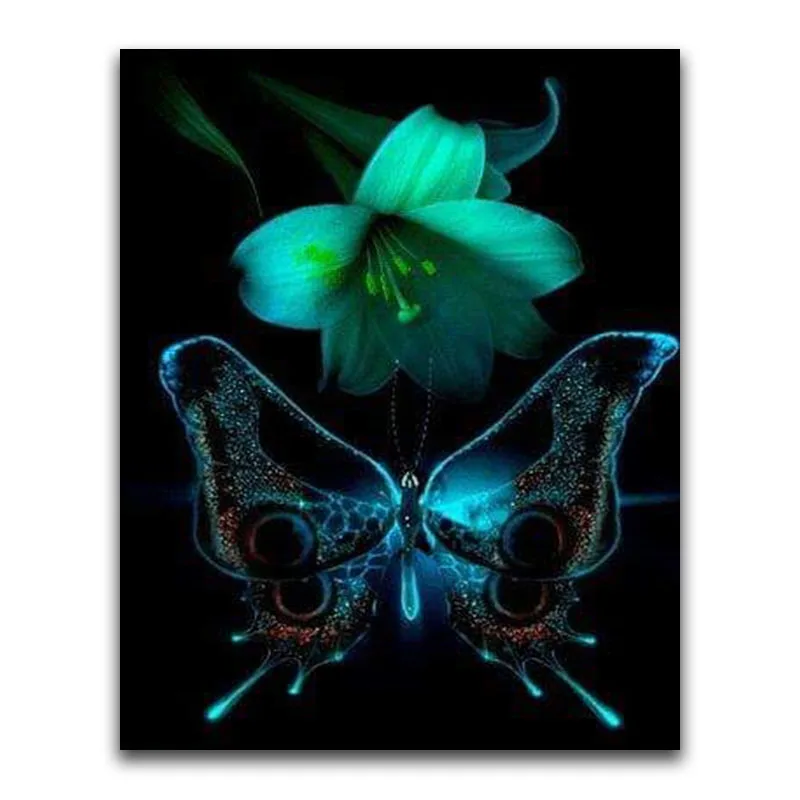 Full Square Diamond embroidery Cross stitch Cartoon DIY 3D Diamond mosaic animal Full Round Diamond painting Green butterfly