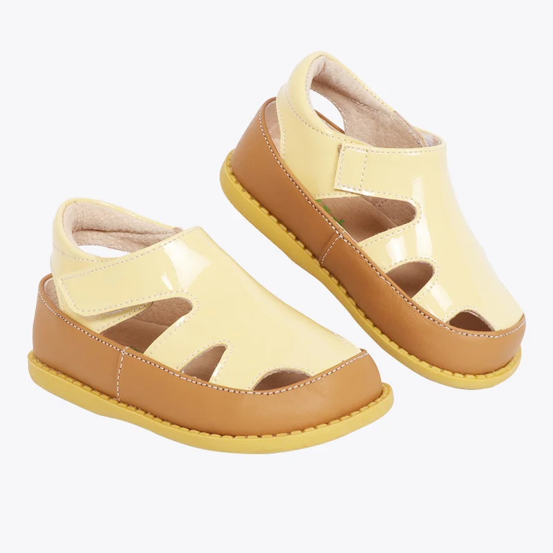TipsieToes мягкая кожа в лето новая детская пляжная обувь для девочек детские спортивные сандалии 21034 Sandali - Цвет: light yellow