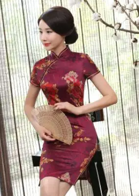 Китайские традиционные костюмы для женщин облегающее платье Cheongsam Tang костюм раздельное платье сексуальное кимоно - Цвет: Красный