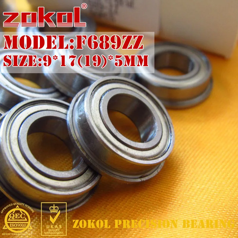 ZOKOL F689 ZZ подшипник F689ZZ фланцевый глубокий шаровой 9*17 (19) * 5 мм|bearing bearing|bearing groovebearing