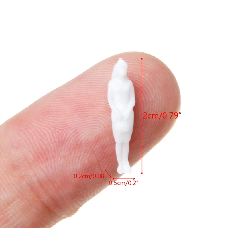 

100 Pcs 1:100 Scale Unpainted White Model People Figure Train Passengers DIY Toy