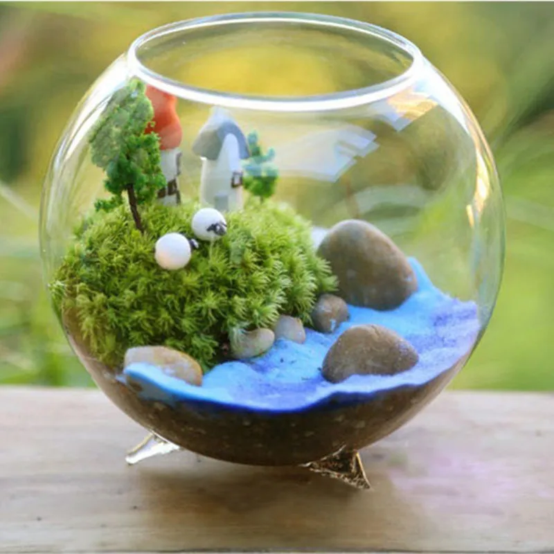Diameter 8cm 12pcs Pack Three Legs Glass Vase Home Decoration