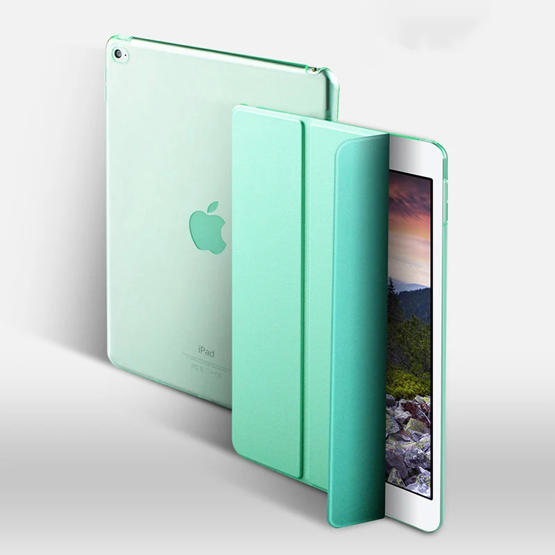 Для Apple, iPad 9,7 дюймов,&, ультра тонкий кожаный чехол для iPad A1822 A1823 A1893 A1954 - Цвет: Mint Green