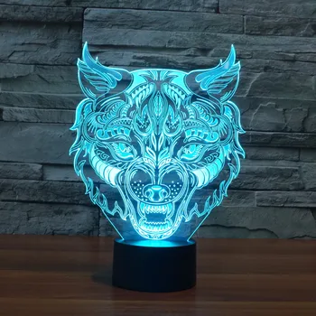 

Animal leopard Shaped powerful Desk Lamps Acrylic 3D luminaria LED Night Light Baby Gradient Atmosphere LED Home Decoration