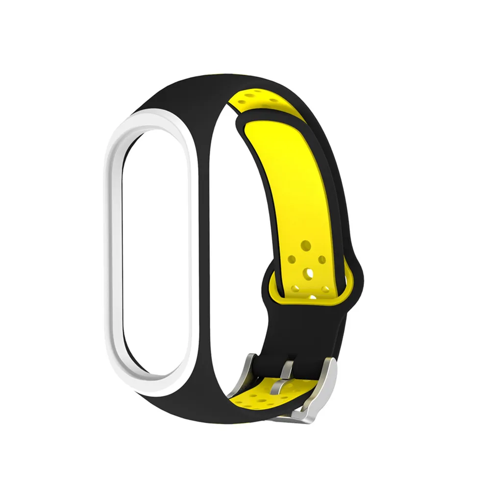black yellow Браслет mi Band 3 4, спортивный силиконовый ремешок, аксессуары для наручных часов mi band 3, умный Браслет для Xiaomi mi, ремешок 3, 4 - Цвет: black yellow
