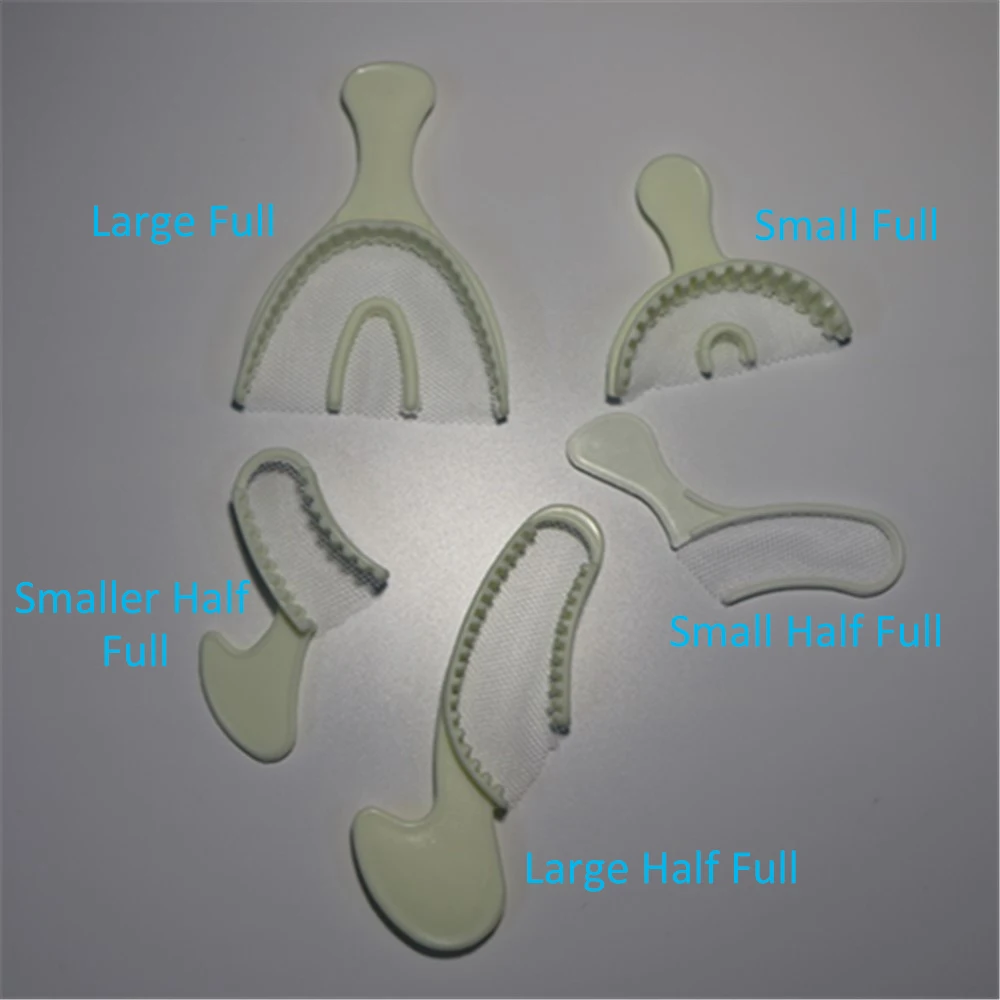 

100 Pieces High Quality Dental Equipment Teeth Plastic Dental Impression Tray With Net Bite Registration Trays
