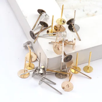 

4mmMetal Flat Earrings Pin Earnuts Ear Pad Plugging Back Stopper Setting DIY Earring back Earstud Findings