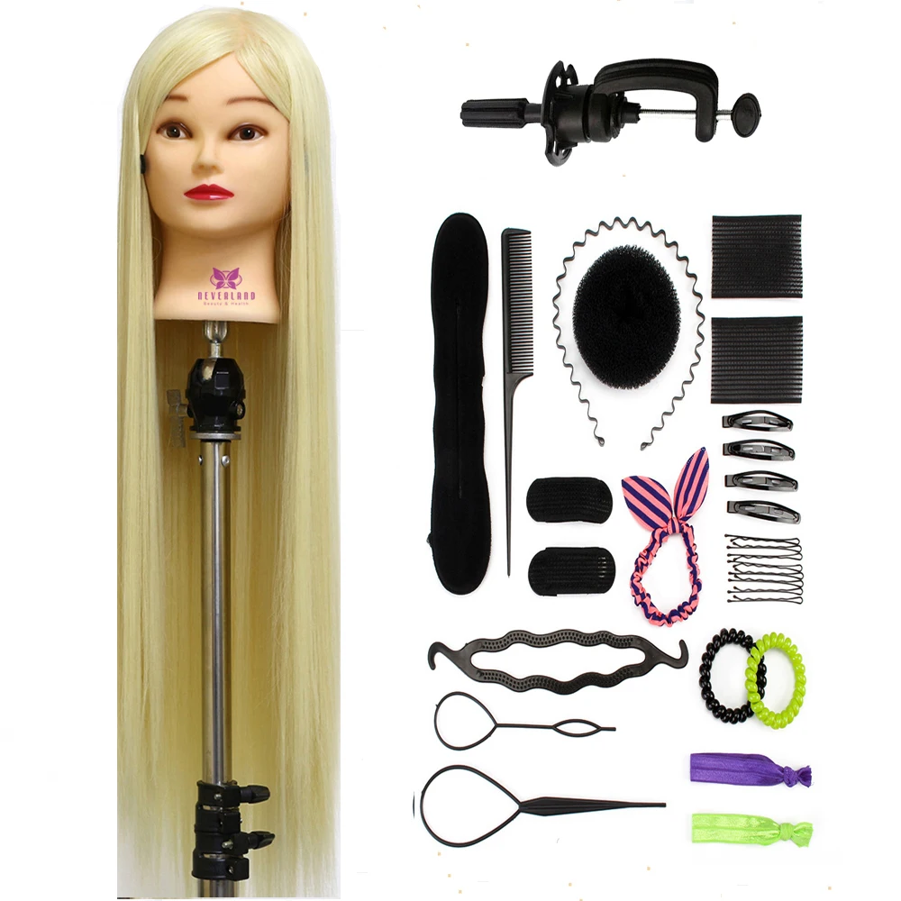 Hairdresser Blonde Long Matt Hair Training Mannequin Head With Hair