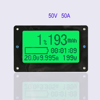 

50V 50A Coulometer TF02 Large Screen Coulomb Meter Battery Tester Remaining Capacity Indicator Display