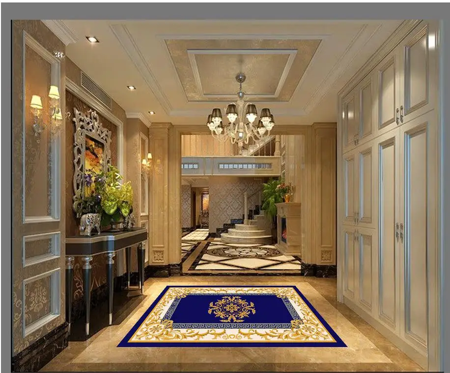 Home Decoration 3d customized wallpaper European style carpet parquet
floor pvc self-adhesive wallpaper