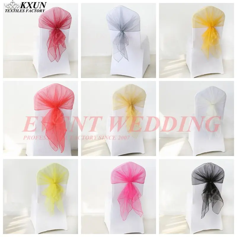 

65x140cm Organza Chair Cap Hood For Spandex Chair Cover Sash Wedding Event Decoration