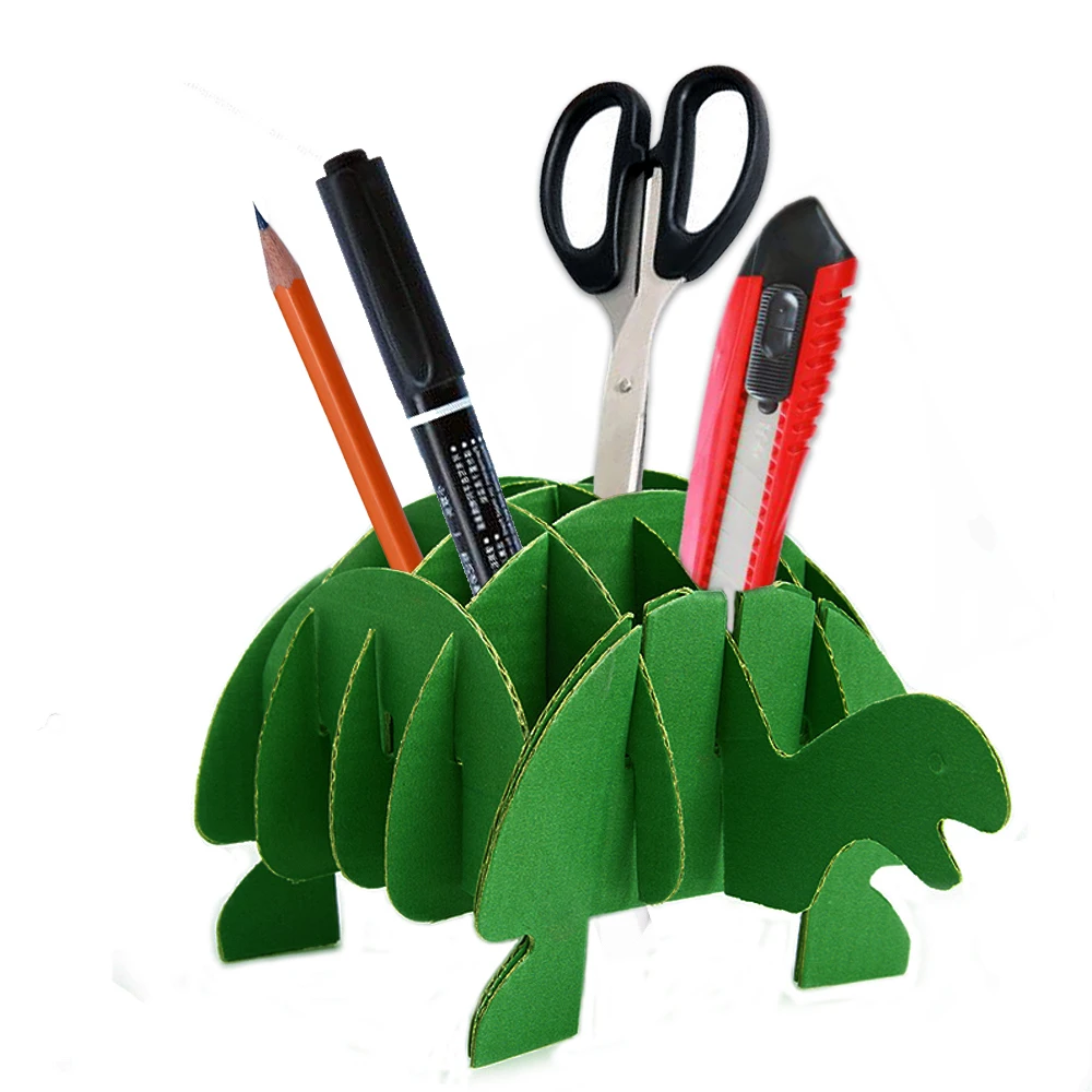 3d Jigsaw Puzzle Turtle Diy Cute Pen Holder For Desk Stationery