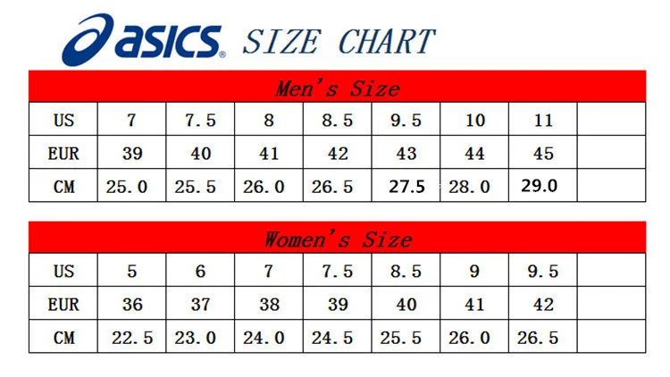 asics size chart 1