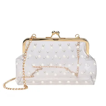

Ladies Fashion Handbags Solid Color Casual Simple Jelly Package Transparent Diagonal Package Bandolera Transparente
