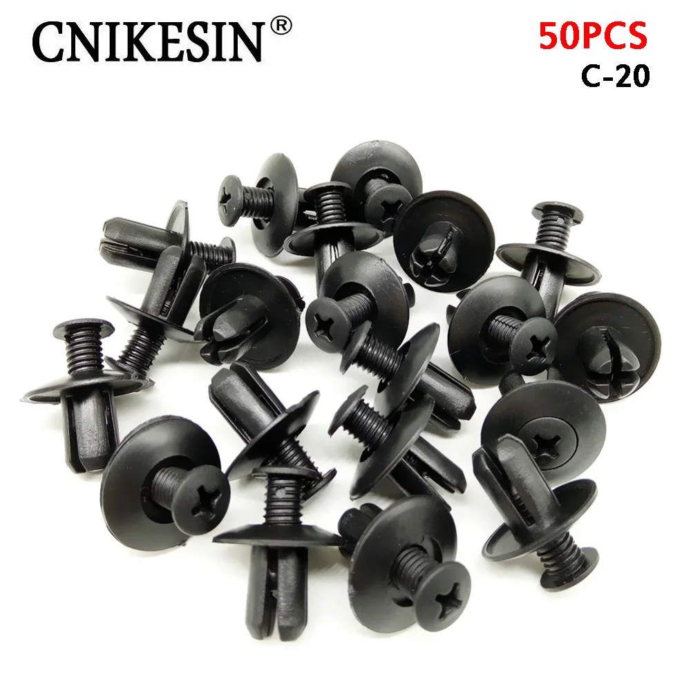 5.5mm Hole Screw Mounting Wheel Arch Cover Fasteners Black Clip Auto Body 50 Pcs