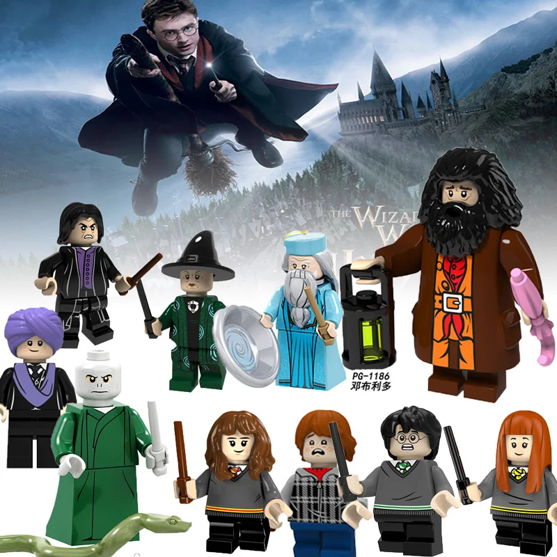 

Harry toys Potter and the Deathly Hallows Legoingly Hermione Ron Dumbledore Rubeus Hagrid Malfoy Building Blocks Figures YF30