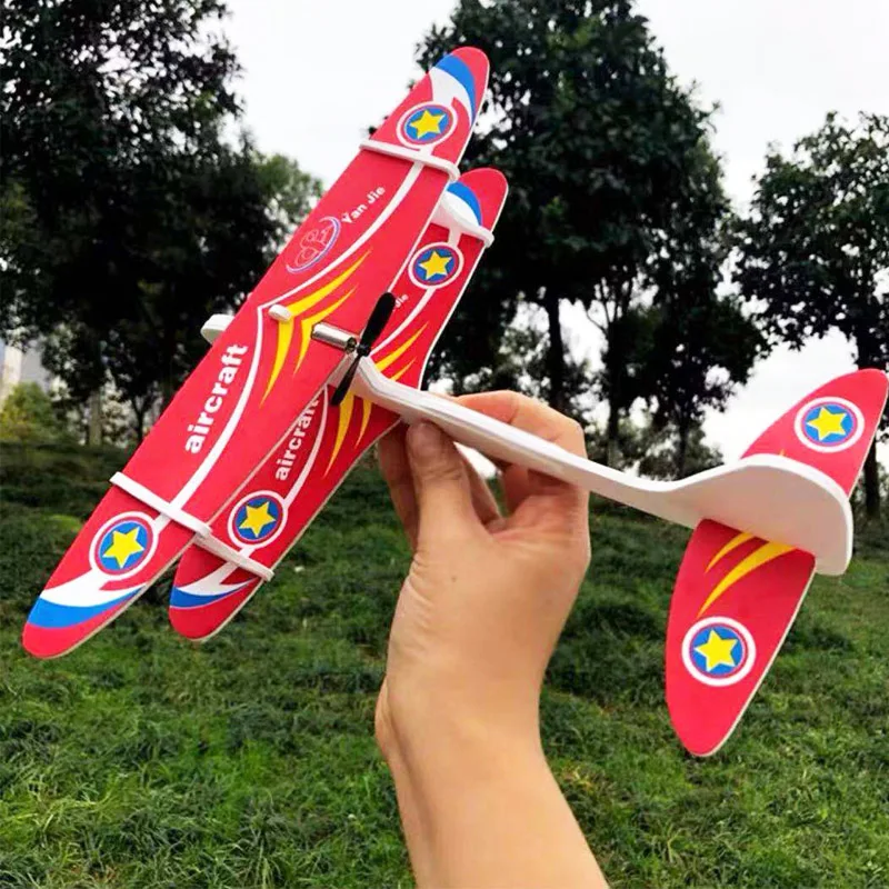 самолет Игрушки на открытом воздухе DIY Biplane планер пена питание летающий