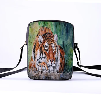 

RAVIDINO custom series 2019 fashion ladies shoulder diagonal package watercolor animal pattern men's children's shoulder casual