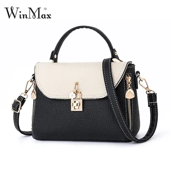 

2018 Winmax Ladies Top-Handle Bag PU Leather Crossbody Messenger Bags for Women Girls Fashion Small Shoulder Bags Office Handbag