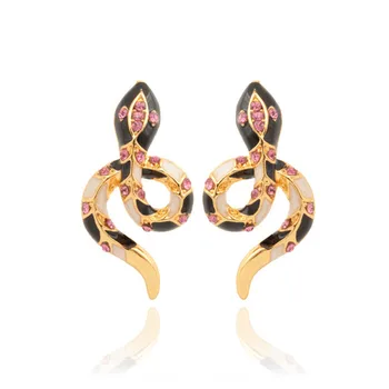 

U7 Snake Earrings Fashion Jewelry Trendy Colorful Cool Animal Rhinestone Crystal Drop Earrings For Women E382
