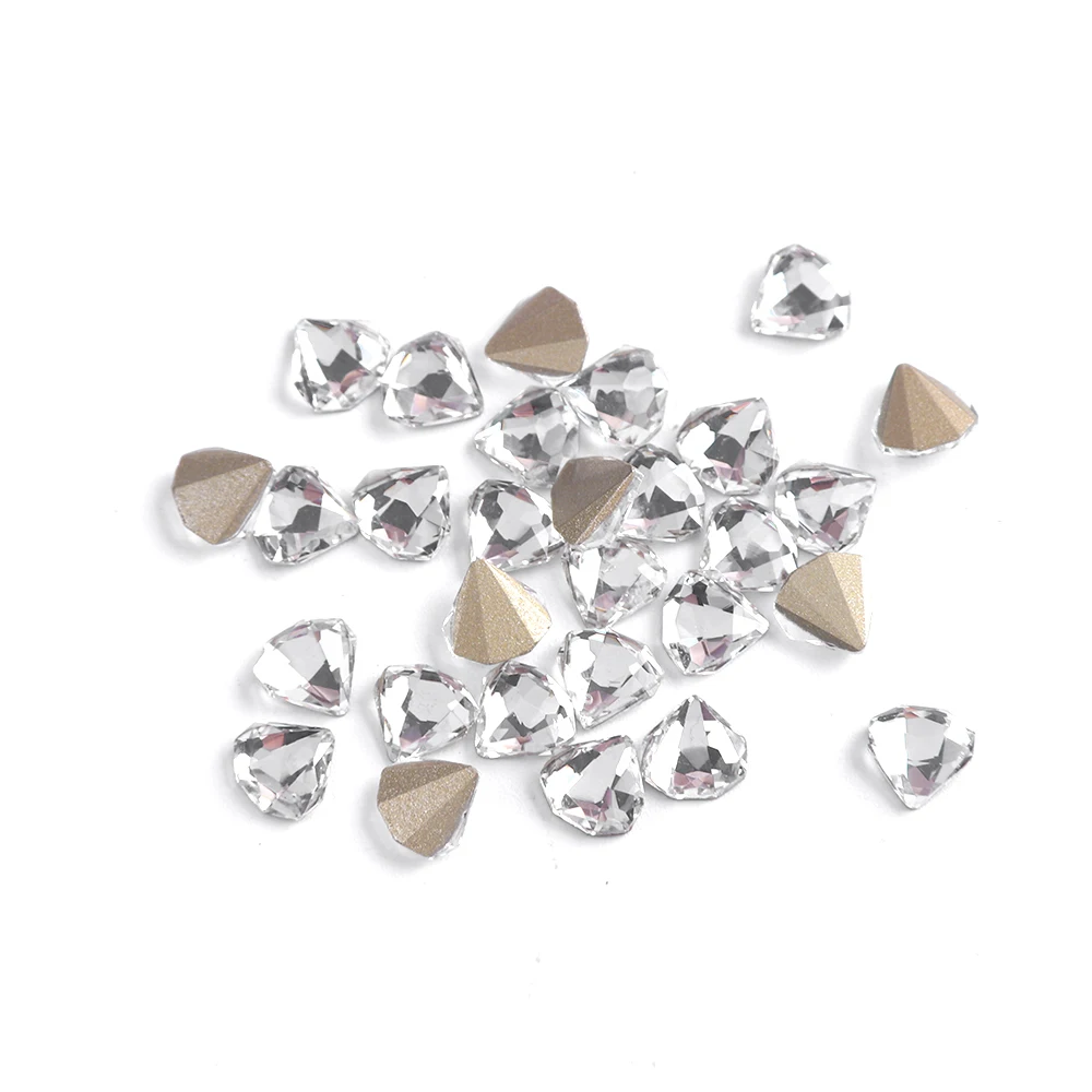 10 шт 6 мм Алмазная форма дизайн ногтей Стразы 3D плоская задняя сторона блеск камень кристалл ювелирные изделия подвеска с драгоценным камнем декоративный Маникюр TR792