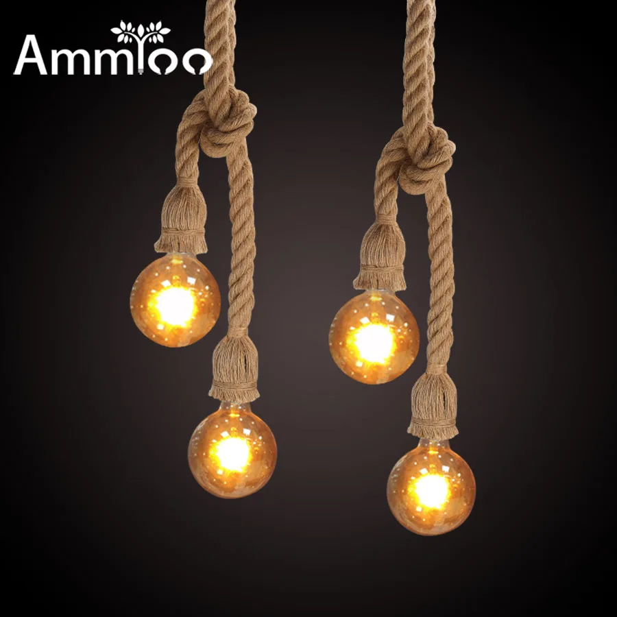 

Hand Dwoven Hemp Rope E27 Lamp Holder Chandelier Base 20mm Bold Rope Base With Copper Wire Creative Retro Style For Restaurant