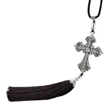 Горный хрусталь крест греческие Кристиан зеркало заднего вида висит кулон Декор