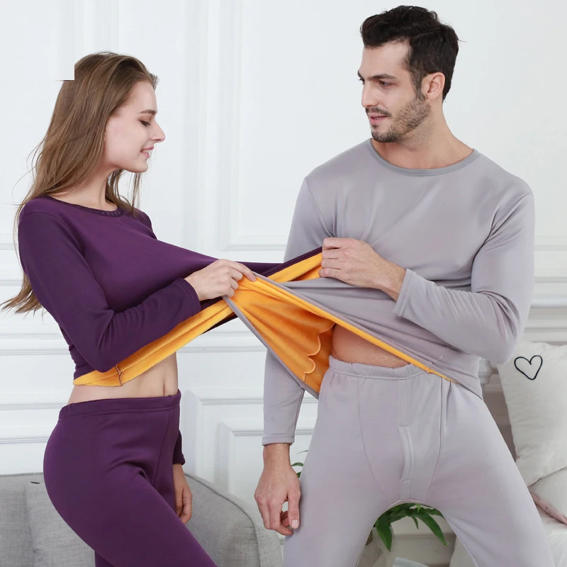 

Winter XXXL Couple Warm Thermal Underwear Set Plus Size For Women Men Long Johns Layered Clothing Cashmere Velvet Thick Thermal