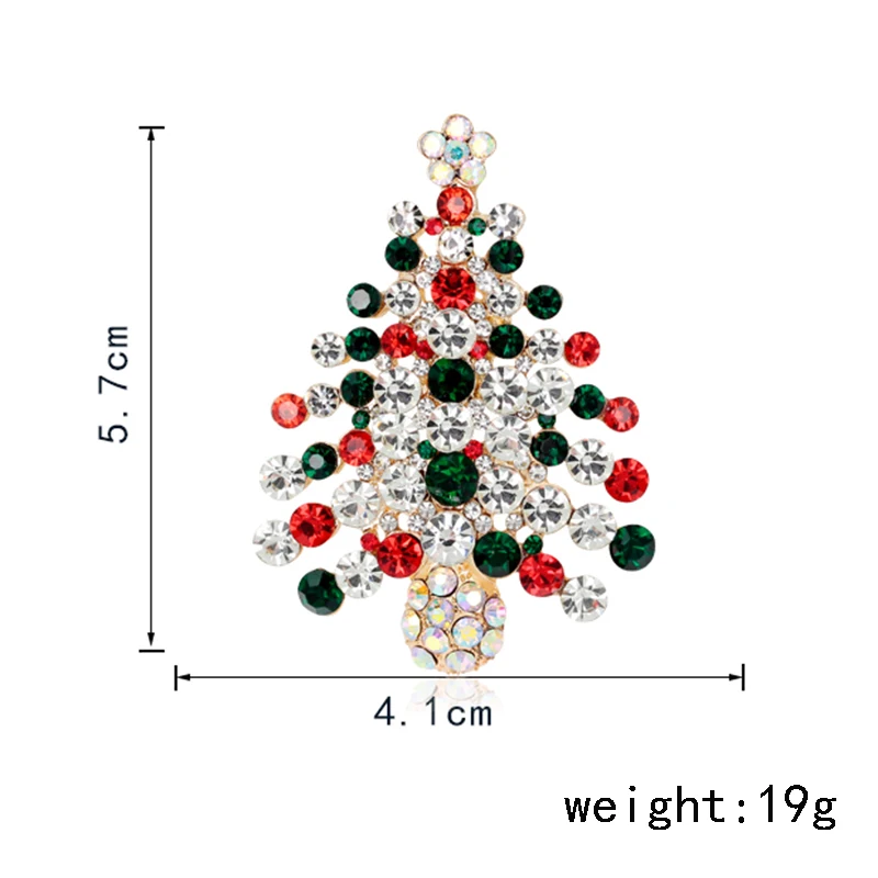 

Lkeran New women's brooch mixed multicolor rhinestones Christmas tree-shaped brooch pin clothes decoration supplies