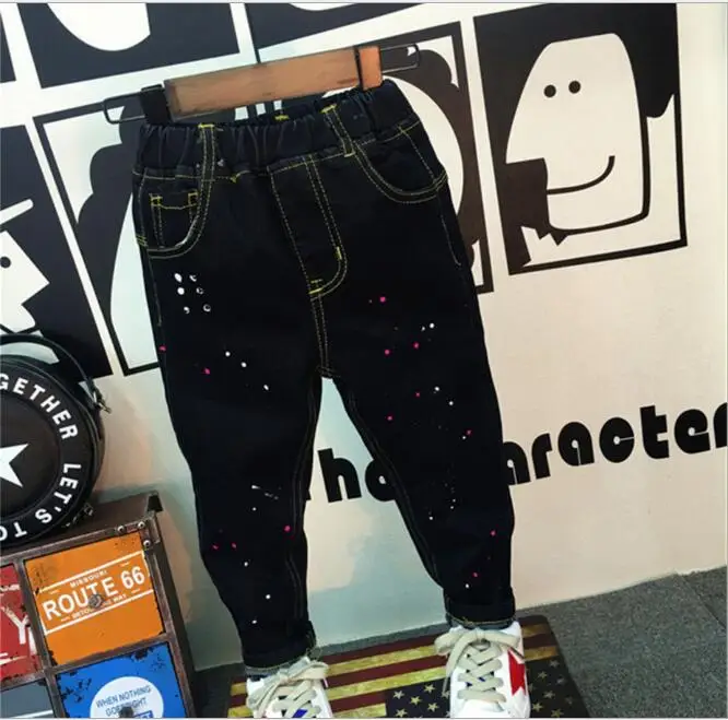 Spring Autumn Style Baby Boy Jeans Pants 2 7T Age Kids Boys Black Denim