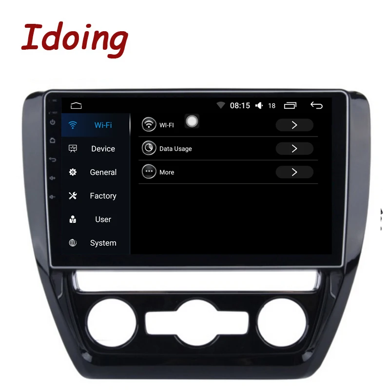 Clearance Idoing 10.2"4G+64G Octa Core Car Android8.0 Radio Vedio Multimedia Player Fit VW Jetta 2011-2015 2.5D IPS Screen GPS Navigation 5