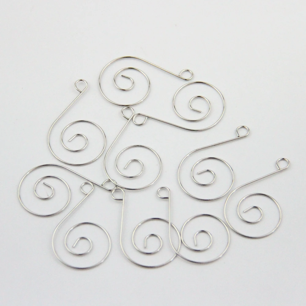 25mm 100pcs Silver Color Fancy Hanging Hooks Metal Connector For Beads