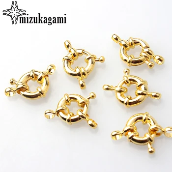 

11mm13mm Gold Round Clavicle Necklace Clasp 10PCS DIY Jewelry Accessories Free Shipping