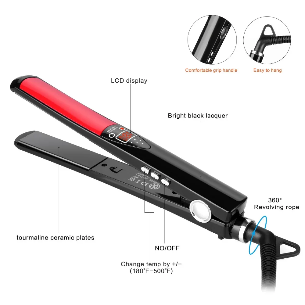 Harga Mbhair LCD Display Pelat Titanium Flat Iron Straightening Besi Styling Alat Pelurus Rambut Profesional Gratis Pengiriman