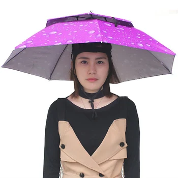 

Newly Foldable Fishing Hat Headwear Umbrella Double Layer Windproof Cap for Fishing Hiking Camping 19ing