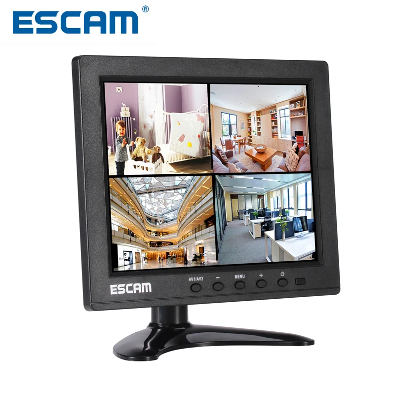 

Escam 8-inch TFT HD LCD Monitor with VGA HDMI AV BNC USB for Security Camera CCTV Monitor PC Monitor PAL/NTSC System Audio Input