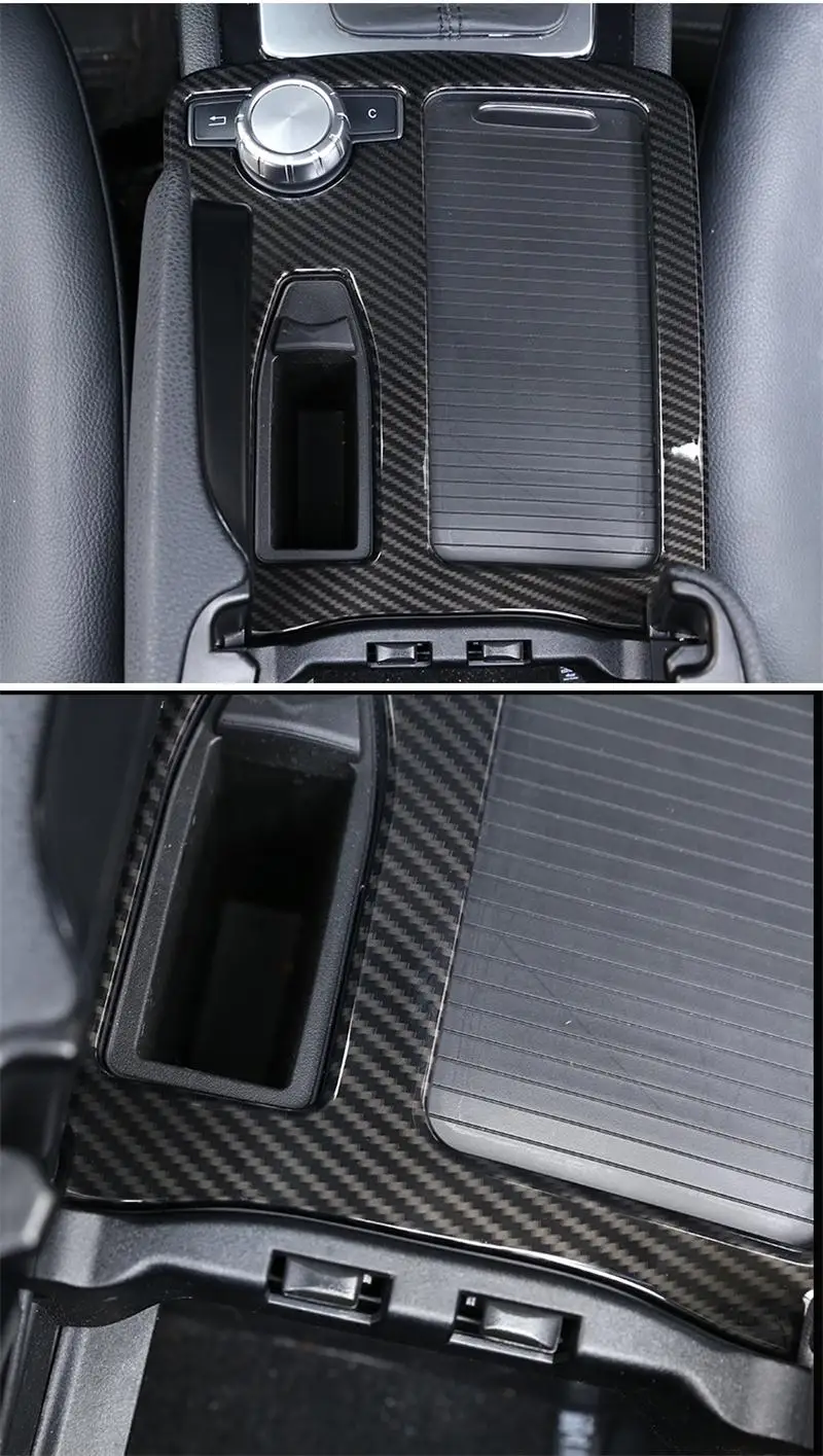 Автомобильный Стайлинг, углеродное волокно, Мультимедийная панель для рук, чехлы для Mercedes Benz W204 W212 C, Класс E, интерьер, авто аксессуары