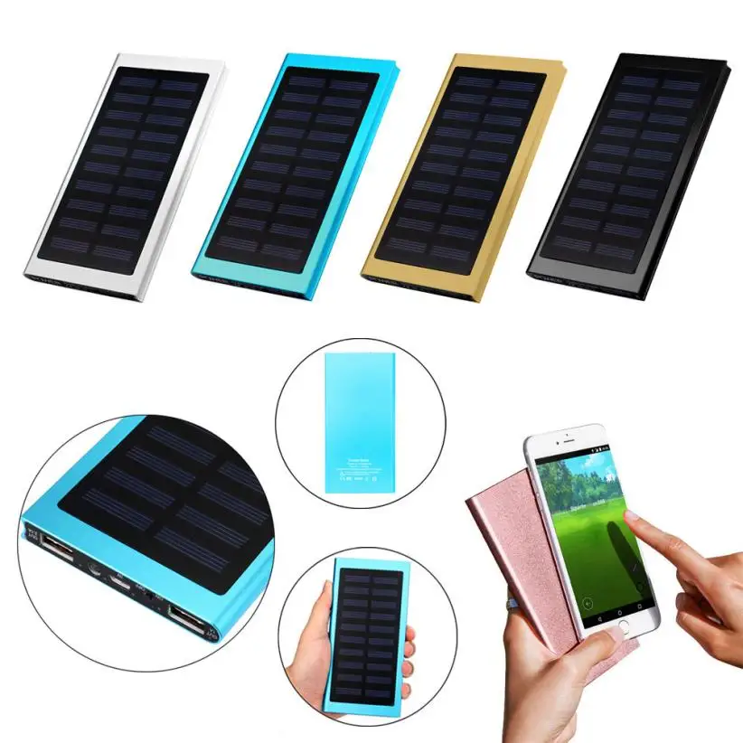 

Ultrathin 20000mAh Portable External Battery Charger Portable Solar Battery Charger Solar Power Emergency charger for Cell Phone