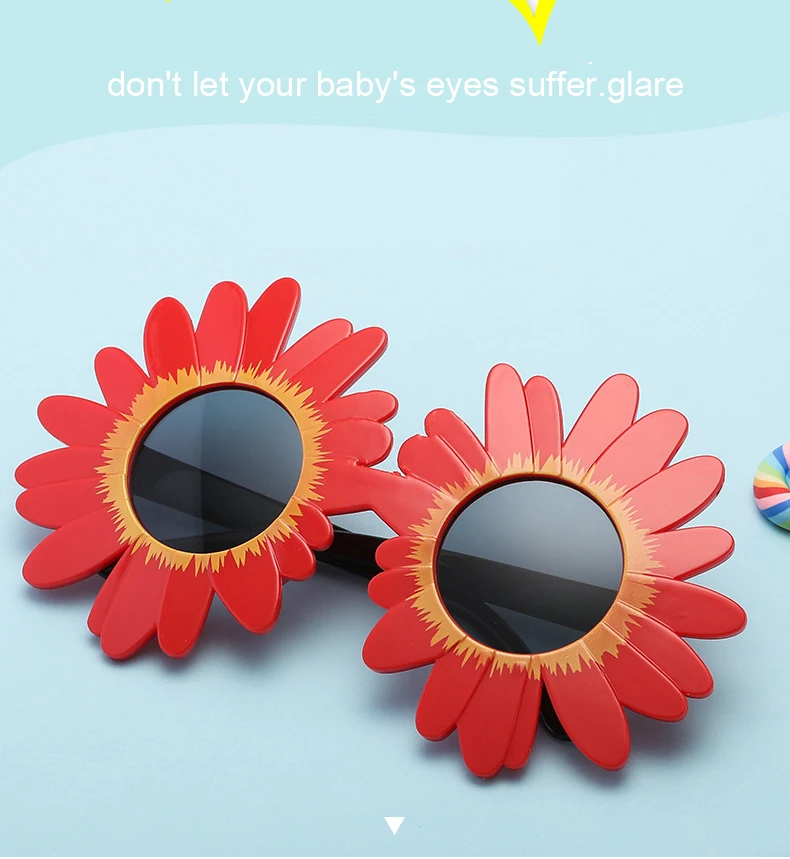 2018 fashion Sun Flower Round Cute kids sunglasses UV400 Boy&girl Lovely baby glasses Children 1 (3)