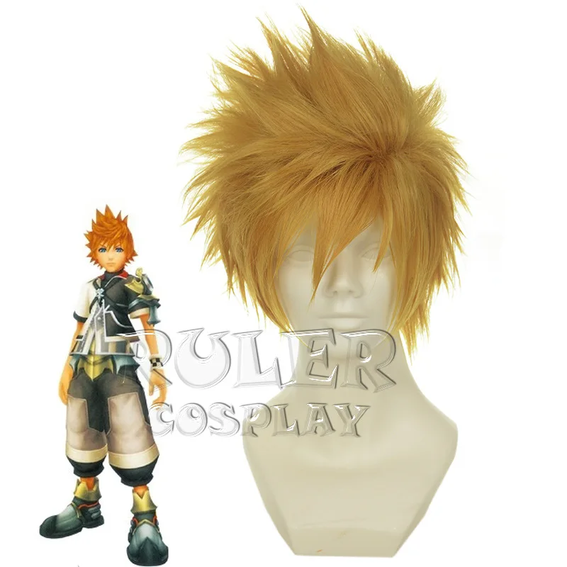 Kingdom Hearts Ventus Roxas короткие золотисто-желтые парики для Хэллоуина+ парик