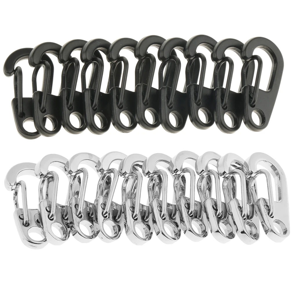 20 Pieces Mini Alloy Key Buckle Snap Spring Clip Hook Carabiner Keychain Keyring 26mm for Backpacking Camping Hiking Cycling