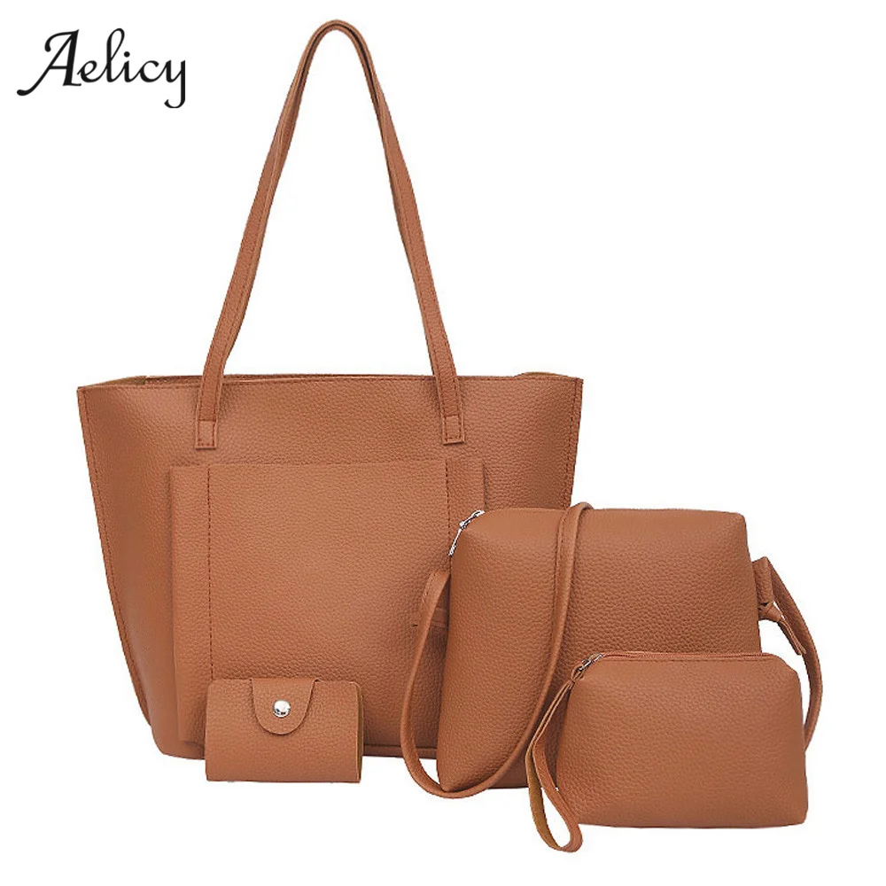 Aelicy 4 шт./компл. купить одну получить четыре сумки 2020 PU кожаные женские модные