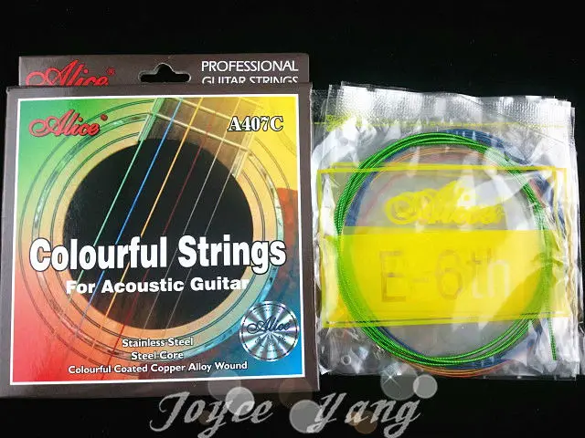 Alice A407C Colourful Acoustic Guitar Strings 1st-...