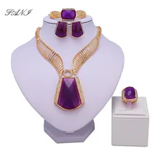 Fani Nueva Exquisito Color de Oro Dubai Sistema de La Joyería de Lujo Gran Manera De Los Granos Africanos Joyería Nigeriano Boda Conjunto Para El Diseño de Vestuario