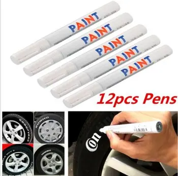 

12pcs White Waterproof Permanent Car Tyre Tire Tread Paint Marker Pen Tire Pen