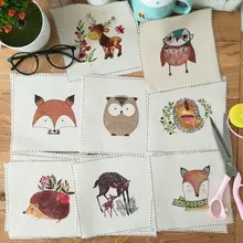 ZENGIA Fox/Llama/Bear ручная окрашенная ткань DIY шитье с животным принтом хлопок льняная ткань Telas пэчворк для сумки/украшения 15x15 см