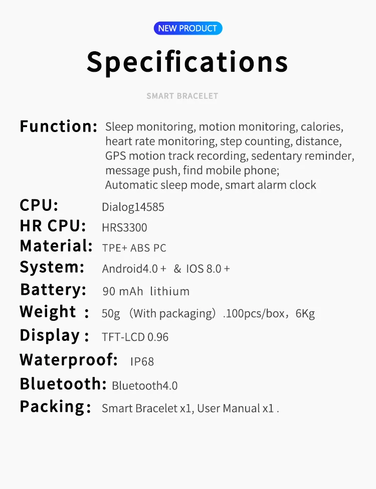 Новейший популярный смарт-браслет S5 монитор сердечного ритма IP68 Водонепроницаемый фитнес-трекер Смарт-браслеты PK для Xiaomi Mi 3 4