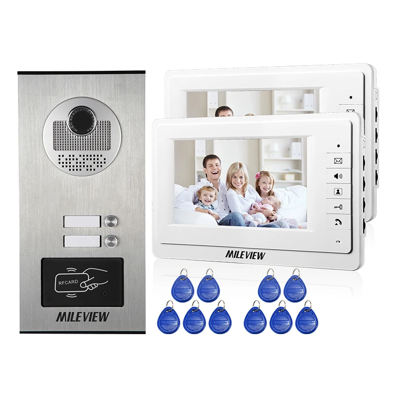 New 7 Screen Video Intercom Apartment Door Phone System 2 White Monitors RFID Access Door Camera for 2 Household FREE SHIPPING New 7 Screen Video Intercom Apartment Door Phone System 2 White Monitors RFID Access Door Camera for 2 Household FREE SHIPPING