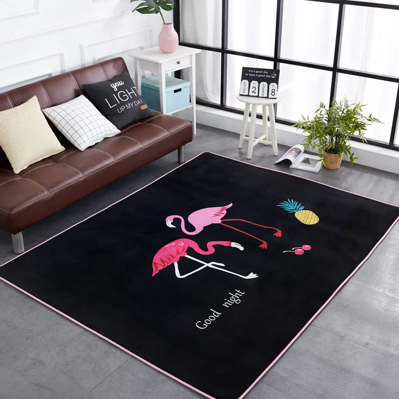 Розовая серия ковров в скандинавском стиле Фламинго 3D напечатанный ковер журнальный столик для гостиной внутренний ковер для спальни прямоугольный напольный коврик - Цвет: 2